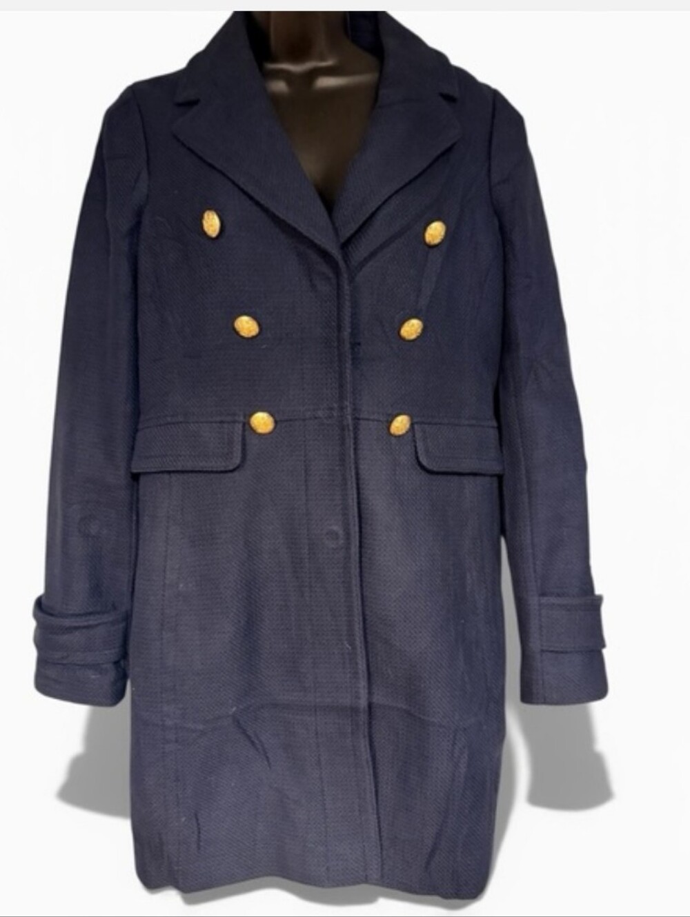 Banana Republic Military Style Double-Breasted Cotton Peacoat
